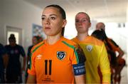 6 September 2022; Republic of Ireland captain Katie McCabe and goalkeeper Courtney Brosnan before the FIFA Women's World Cup 2023 Qualifier match between Slovakia and Republic of Ireland at National Training Centre in Senec, Slovakia. Photo by Stephen McCarthy/Sportsfile