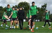 7 September 2022; Chris McCann, right, and Rory Gaffney during a Shamrock Rovers squad training session at Roadstone Sports Club in Dublin. Photo by Seb Daly/Sportsfile