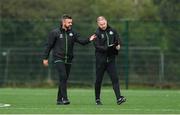 7 September 2022; Sporting director Stephen McPhail, left, and coach Glenn Cronin during a Shamrock Rovers squad training session at Roadstone Sports Club in Dublin. Photo by Seb Daly/Sportsfile
