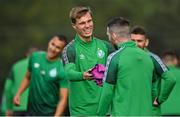 7 September 2022; Daniel Cleary, left, and Jack Byrne during a Shamrock Rovers squad training session at Roadstone Sports Club in Dublin. Photo by Seb Daly/Sportsfile