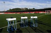 9 September 2022; The RTE studio before the SSE Airtricity League Premier Division match between Derry City and Bohemians at The Ryan McBride Brandywell Stadium in Derry. Photo by Ramsey Cardy/Sportsfile