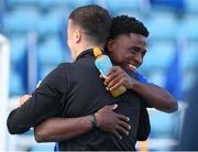 9 September 2022; Timi Sobowale of Waterford with Barry Coffey of Cork City before the SSE Airtricity League First Division match between Waterford and Cork City at RSC in Waterford. Photo by Michael P Ryan/Sportsfile