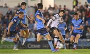 9 September 2022; Steven Bradley of Dundalk in action against Michael Gallagher of UCD during the SSE Airtricity League Premier Division match between UCD and Dundalk at UCD Bowl in Dublin. Photo by Seb Daly/Sportsfile