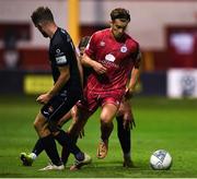 9 September 2022; Matty Smith of Shelbourne is tackled by Lewis Banks of Sligo Rovers during the SSE Airtricity League Premier Division match between Shelbourne and Sligo Rovers at Tolka Park in Dublin. Photo by Tyler Miller/Sportsfile