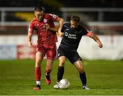 9 September 2022; Greg Bolger of Sligo Rovers in action against Jack Moylan of Shelbourne during the SSE Airtricity League Premier Division match between Shelbourne and Sligo Rovers at Tolka Park in Dublin. Photo by Tyler Miller/Sportsfile