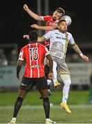 9 September 2022; Cameron Dummigan of Derry City in action against John O'Sullivan of Bohemians during the SSE Airtricity League Premier Division match between Derry City and Bohemians at The Ryan McBride Brandywell Stadium in Derry. Photo by Ramsey Cardy/Sportsfile