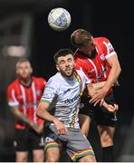 9 September 2022; Ronan Boyce of Derry City in action against Ethon Varian of Bohemians during the SSE Airtricity League Premier Division match between Derry City and Bohemians at The Ryan McBride Brandywell Stadium in Derry. Photo by Ramsey Cardy/Sportsfile