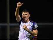 9 September 2022; Joe Redmond of St Patrick's Athletic celebrates after his side's victory in the SSE Airtricity League Premier Division match between Drogheda United and St Patrick's Athletic at Head in the Game Park in Drogheda, Louth. Photo by Piaras Ó Mídheach/Sportsfile