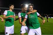 9 September 2022; Ruairi Keating of Cork City celebrates after scoring his side's second goal, a penalty, during the SSE Airtricity League First Division match between Waterford and Cork City at RSC in Waterford. Photo by Michael P Ryan/Sportsfile