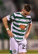 8 September 2022; Andy Lyons of Shamrock Rovers during the UEFA Europa Conference League group F match between Shamrock Rovers and Djurgården at Tallaght Stadium in Dublin. Photo by Seb Daly/Sportsfile