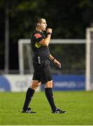 9 September 2022; Referee Adriano Reale during the SSE Airtricity League Premier Division match between UCD and Dundalk at UCD Bowl in Dublin. Photo by Seb Daly/Sportsfile