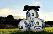 10 September 2022; Balls and goalkeeper gloves pictured before the SSE Airtricity League Women's National League match between Shelbourne and Peamount United at Tolka Park in Dublin. Photo by Sam Barnes/Sportsfile