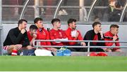 10 September 2022; David Clifford of East Kerry, 3rd from left, looks on from the substitutes bench during the Kerry County Senior Football Championship Round 1 match between Kerins O'Rahilly's and East Kerry at Austin Stack Park in Tralee, Kerry. Photo by Brendan Moran/Sportsfile