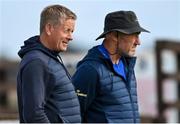 25 August 2022; Performance coach Declan Darcy, left, with forwards and scrum coach Robin McByrde during a training session on day one of the Leinster Rugby 12 Counties Tour at Ashbourne RFC in Ashbourne, Meath. Photo by Brendan Moran/Sportsfile