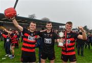 11 September 2022; Ballygunner brothers, Billy left, Stephen and Darragh O'Keeffe with the cup after the Waterford County Senior Hurling Championship Final match between Mount Sion and Ballygunner at Walsh Park in Waterford. Photo by Sam Barnes/Sportsfile