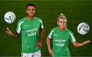8 September 2022; In attendance at the launch of Sport Ireland’s Changing the Game campaign at Sport Ireland Campus in Dublin are Kerry footballer Stefan Okunbor and Republic of Ireland International footballer Savannah McCarthy. This campaign supports Sport Ireland’s Diversity and Inclusion Policy in Sport which expresses its vision for a sport sector that celebrates diversity, promotes inclusion, and is pro-active in providing opportunities for lifelong participation for everyone. Photo by Sam Barnes/Sportsfile