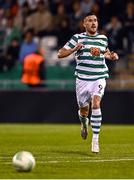 8 September 2022; Aaron Greene of Shamrock Rovers during the UEFA Europa Conference League Group F match between Shamrock Rovers and Djurgården at Tallaght Stadium in Dublin. Photo by Eóin Noonan/Sportsfile