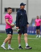 12 September 2022; Head coach Leo Cullen, right, and Luke McGrath during a Leinster Rugby squad training session at Energia Park in Dublin. Photo by Brendan Moran/Sportsfile