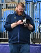 12 September 2022; Videographer Robert Maguire during a Leinster Rugby squad training session at Energia Park in Dublin. Photo by Brendan Moran/Sportsfile