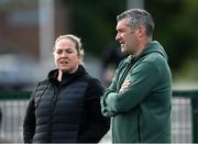 13 September 2022; Ireland women's head coach Greg McWilliams with Ireland and Munster women's assistant coach Niamh Briggs during a Munster Rugby squad training session at the University of Limerick in Limerick. Photo by Harry Murphy/Sportsfile