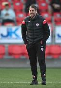 13 September 2022; Derry City manager Ruaidhrí Higgins during the SSE Airtricity League Premier Division match between Derry City and Sligo Rovers at The Ryan McBride Brandywell Stadium in Derry. Photo by Ramsey Cardy/Sportsfile
