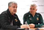 13 September 2022; Mayo manager Kevin McStay, left, and assistant manager Stephen Rochford during a Mayo GAA press conference at Hastings Insurance MacHale Park in Castlebar, Mayo. Photo by Eóin Noonan/Sportsfile