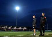 13 September 2022; Derry City manager Ruaidhrí Higgins, right, and Derry City assistant manager Alan Reynolds during the SSE Airtricity League Premier Division match between Derry City and Sligo Rovers at The Ryan McBride Brandywell Stadium in Derry. Photo by Ramsey Cardy/Sportsfile