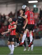 13 September 2022; Shane Blaney of Sligo Rovers and Mark Connolly of Derry City during the SSE Airtricity League Premier Division match between Derry City and Sligo Rovers at The Ryan McBride Brandywell Stadium in Derry. Photo by Ramsey Cardy/Sportsfile