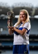 14 September 2022; Laois goalkeeper Eimear Barry with her 2022 ZuCar Golden Glove award, at Croke Park, in Dublin. Eimear’s brilliant save to deny Wexford’s Aisling Murphy in the TG4 All-Ireland Intermediate Final won the popular vote on the Ladies Gaelic Football Association website. ZuCar are also the LGFA’s Performance Partner, and sponsors of the All-Ireland Ladies Minor Football Championships and the LGFA’s Gaelic4Teens programme. Photo by Seb Daly/Sportsfile