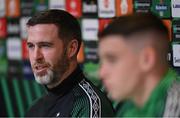 14 September 2022; Manager Stephen Bradley during a Shamrock Rovers press conference at KAA Gent Stadium in Gent, Belgium. Photo by Stephen McCarthy/Sportsfile