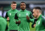 14 September 2022; Aidomo Emakhu during a Shamrock Rovers training session at KAA Gent Stadium in Gent, Belgium. Photo by Stephen McCarthy/Sportsfile