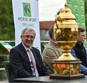 14 September 2022; Ireland team manager Michael Blake as the The Aga Khan trophy is brought to Tuamgraney, Clare, following Ireland's victory in the Longines FEI Jumping Nations Cup at the Dublin Horse Show. Photo by Sam Barnes/Sportsfile
