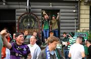 15 September 2022; Shamrock Rovers supporters outside Patrick Foleys Irish pub before the UEFA Europa Conference League Group F match between Gent and Shamrock Rovers at KAA Gent Stadium in Gent, Belgium. Photo by Stephen McCarthy/Sportsfile