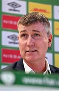 15 September 2022; Manager Stephen Kenny during a Republic of Ireland squad announcement at the Aviva Stadium in Dublin. Photo by Seb Daly/Sportsfile