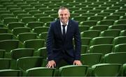 15 September 2022; Manager Jim Crawford sits for a portrait before a Republic of Ireland U21 squad announcement at the Aviva Stadium in Dublin. Photo by Seb Daly/Sportsfile