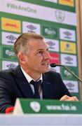 15 September 2022; Manager Jim Crawford during a Republic of Ireland U21 squad announcement at the Aviva Stadium in Dublin. Photo by Seb Daly/Sportsfile