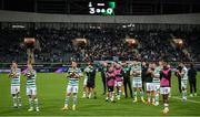 15 September 2022; Shamrock Rovers players applaude supporters after the UEFA Europa Conference League Group F match between Gent and Shamrock Rovers at KAA Gent Stadium in Gent, Belgium. Photo by Stephen McCarthy/Sportsfile