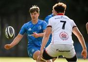 16 September 2022; Matthew Lynch of Leinster in action against Lorcan McLaughlin of Ulster during the A Interprovinical match between Leinster A and Ulster A at Templeville Road in Dublin. Photo by Brendan Moran/Sportsfile