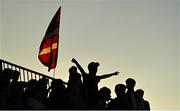 16 September 2022; Galway United supporters during the SSE Airtricity League First Division match between Galway United and Cork City at Eamonn Deacy Park in Galway. Photo by Ramsey Cardy/Sportsfile