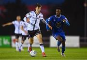 16 September 2022; Steven Bradley of Dundalk in action against Ronald Idowu of Waterford during the Extra.ie FAI Cup Quarter-Final match between Waterford and Dundalk at the RSC in Waterford. Photo by Ben McShane/Sportsfile