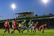 16 September 2022; Jonas Hakkinen of Cork City shoots at goal during the SSE Airtricity League First Division match between Galway United and Cork City at Eamonn Deacy Park in Galway. Photo by Ramsey Cardy/Sportsfile