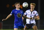 16 September 2022; Darragh Power of Waterford in action against Greg Sloggett of Dundalk during the Extra.ie FAI Cup Quarter-Final match between Waterford and Dundalk at the RSC in Waterford. Photo by Ben McShane/Sportsfile