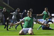 16 September 2022; Barry Coffey of Cork City celebrates after scoring his side's first goal during the SSE Airtricity League First Division match between Galway United and Cork City at Eamonn Deacy Park in Galway. Photo by Ramsey Cardy/Sportsfile