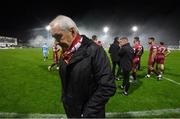 16 September 2022; Galway United manager John Caulfield during a delay in the SSE Airtricity League First Division match between Galway United and Cork City at Eamonn Deacy Park in Galway. Photo by Ramsey Cardy/Sportsfile