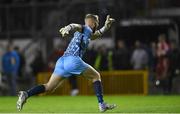 16 September 2022; Galway United goalkeeper Conor Kearns celebrates his side's second goal, scored by Charlie Lyons, during the SSE Airtricity League First Division match between Galway United and Cork City at Eamonn Deacy Park in Galway. Photo by Ramsey Cardy/Sportsfile
