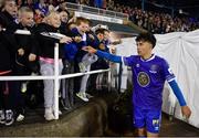 16 September 2022; Phoenix Patterson of Waterford with supporters after the Extra.ie FAI Cup Quarter-Final match between Waterford and Dundalk at the RSC in Waterford. Photo by Ben McShane/Sportsfile