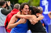 17 September 2022; Sorcha Barry, left, and Odile Connolly after finishing the Irish Life Dublin Half Marathon on Saturday 17th of September in the Phoenix Park, Dublin. Photo by Sam Barnes/Sportsfile