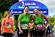 17 September 2022; Ciara McGrath, left, and Patricia Wynne of Esker Running Group after finishing the Irish Life Dublin Half Marathon on Saturday 17th of September in the Phoenix Park, Dublin. Photo by Sam Barnes/Sportsfile