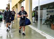 17 September 2022; Rónan Kelleher of Leinster arrives before the United Rugby Championship match between Zebre Parma and Leinster at Stadio Sergio Lanfranchi in Parma, Italy. Photo by Harry Murphy/Sportsfile