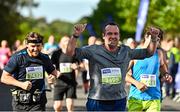 17 September 2022; John Cleary from Dublin celebrates as he crosses the finish line at the Irish Life Dublin Half Marathon on Saturday 17th of September in the Phoenix Park, Dublin. Photo by Sam Barnes/Sportsfile